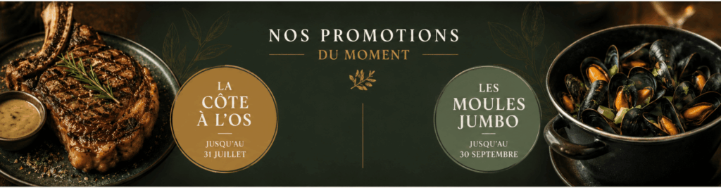nospromos du moment avec la côte à l'os et les moules jumbo